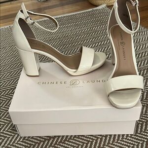 Chinese Laundry Cream Patent Leather Heels